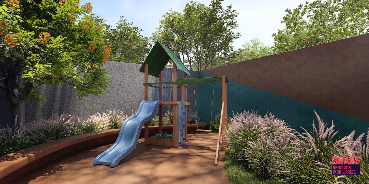 Playground infantil entre as areas verdes